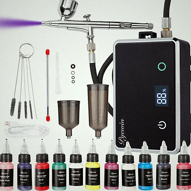 32PSI Cordless Airbrush Kit with Compressor - With Paint Set
