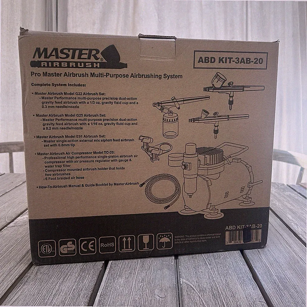 Master Airbrush ABD KIT-3AB-20 Airbrushing System Compressor Kit New