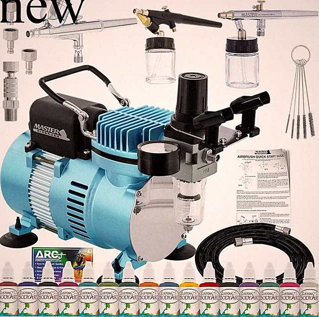 Master Airbrush Cool Runner II Airbrush Kit with Dual Fan Air Compressor