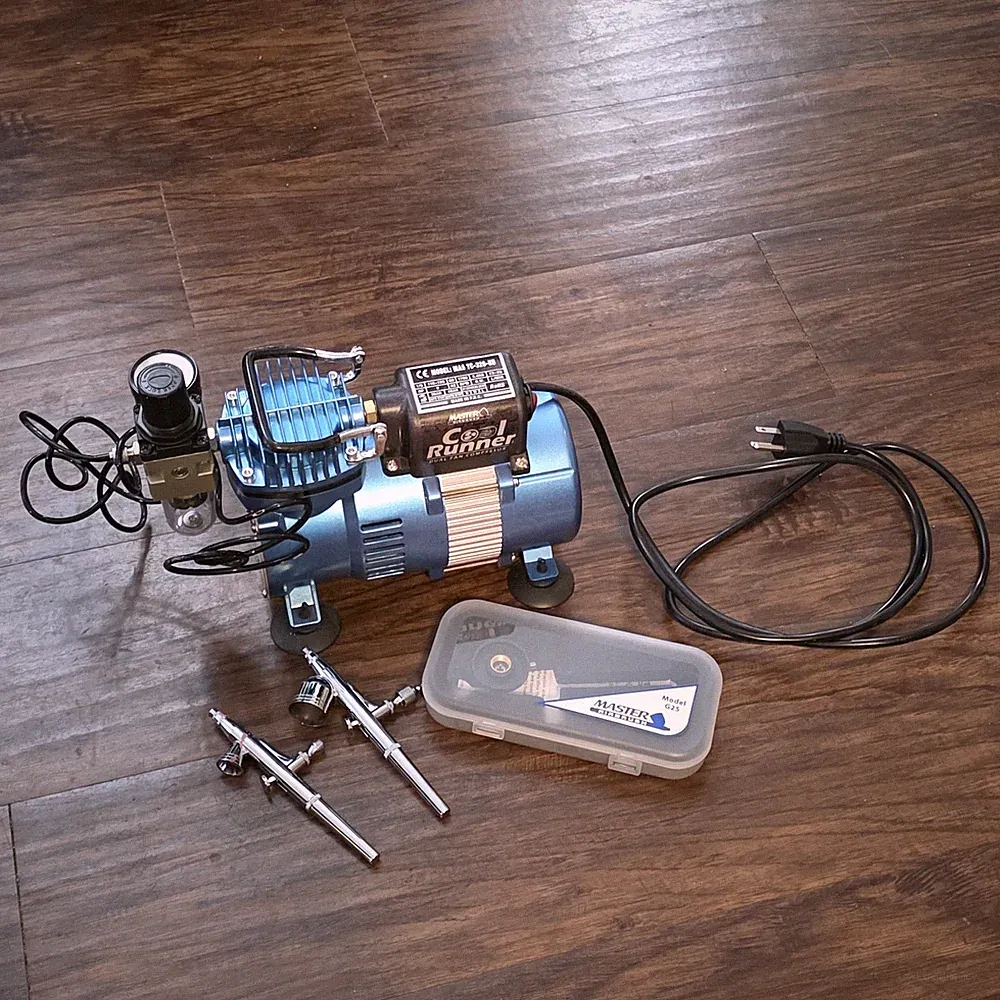 Master Airbrush MAS TC-320 HB Cool Runner 1/5 HP Air Compressor USED