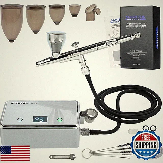 Master Airbrush Powerful Cordless Airbrushing System Kit - 20 To 36 Psi