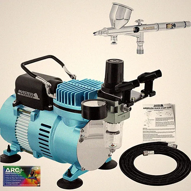 Master G44 0.2mm Tip Fine Detail Control Airbrush Air Compressor Kit, Hobby Auto